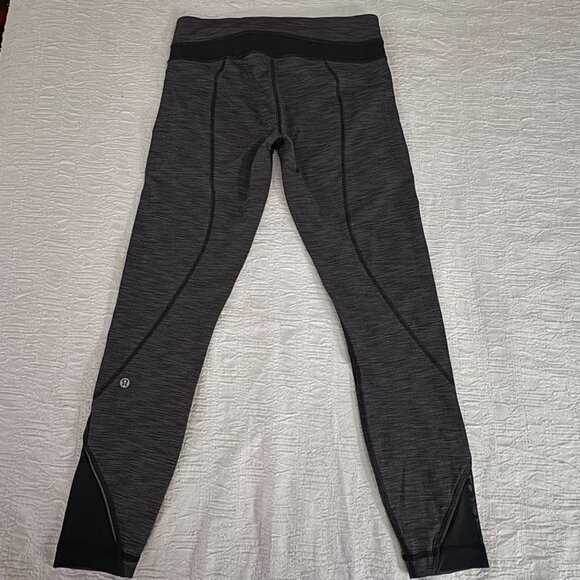 Lululemon Inspire Tight II 25" Heathered Black Luxtreme Mesh Running Leggings 6 - Picture 6 of 12